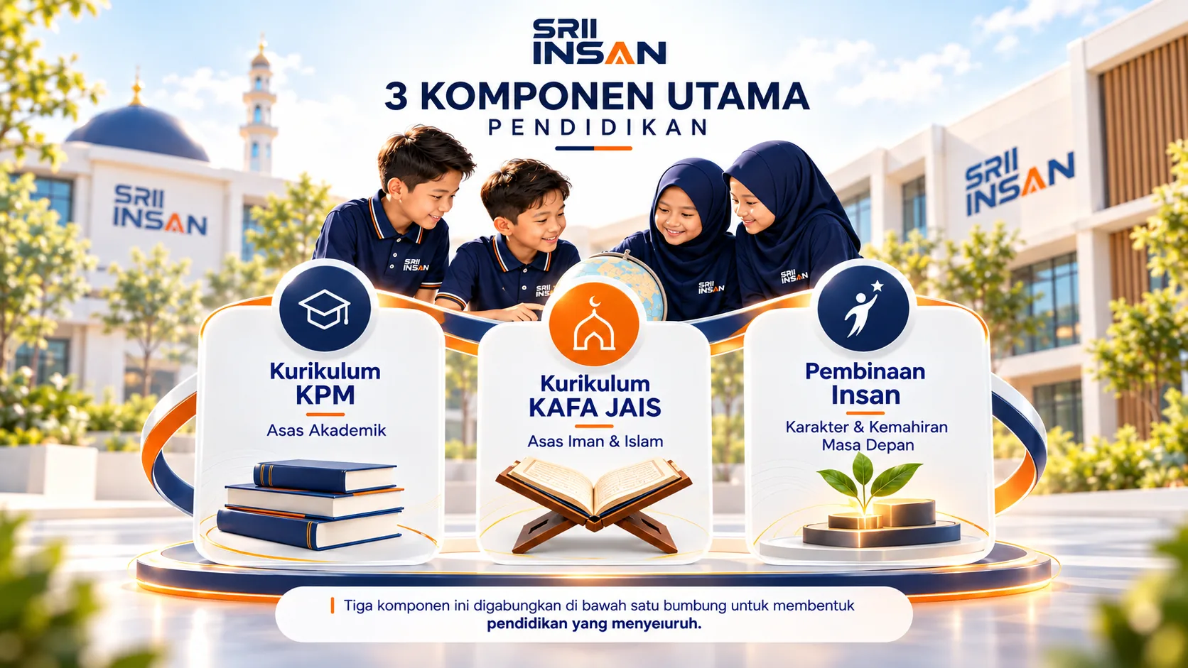 Tiga komponen utama pendidikan SRII Insan